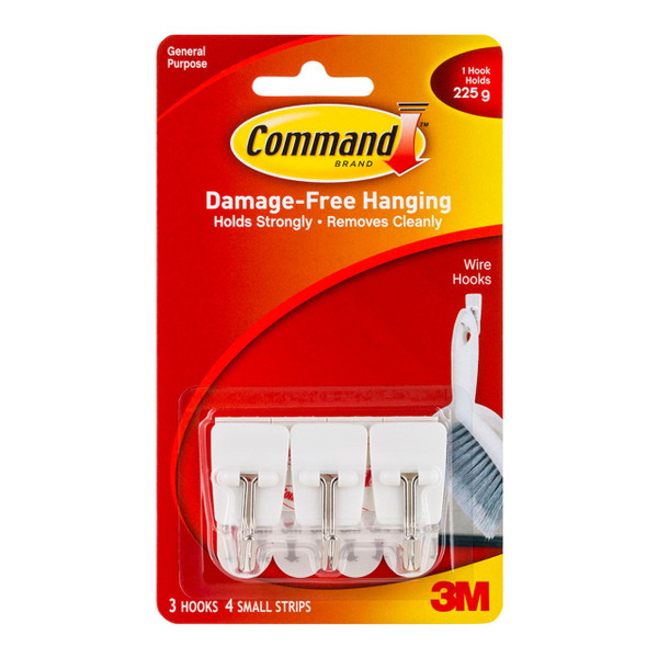 Command Hook 17067 Small White Wire, Pack of 3
