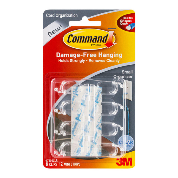 Command Cord Organisers 17302CLR Small Clear, Pack of 8
