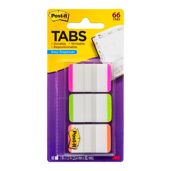 Post-it Tabs 686L-PGO 25x38mm Bright, Pack of 3