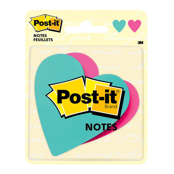 Post-it Heart-Shaped Notes 7350-HRT 76x76mm, Pack of 2