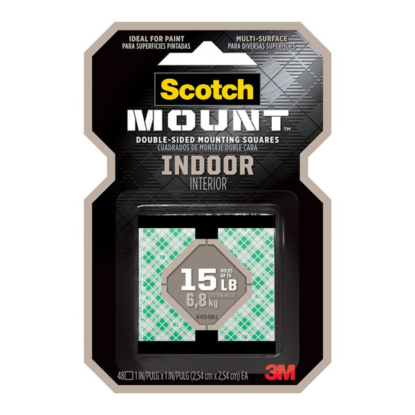 Scotch Mounting Squares 111H-SQ-48 Indoor 25mm, Pack of 48