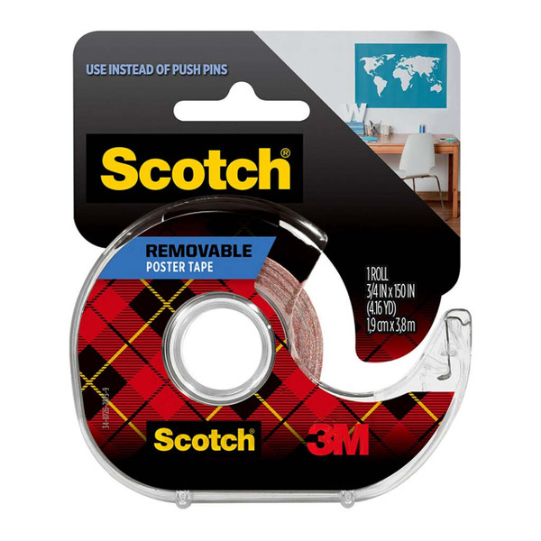 Scotch Removable Poster Tape 109S 19mmx3.8m on dispenser