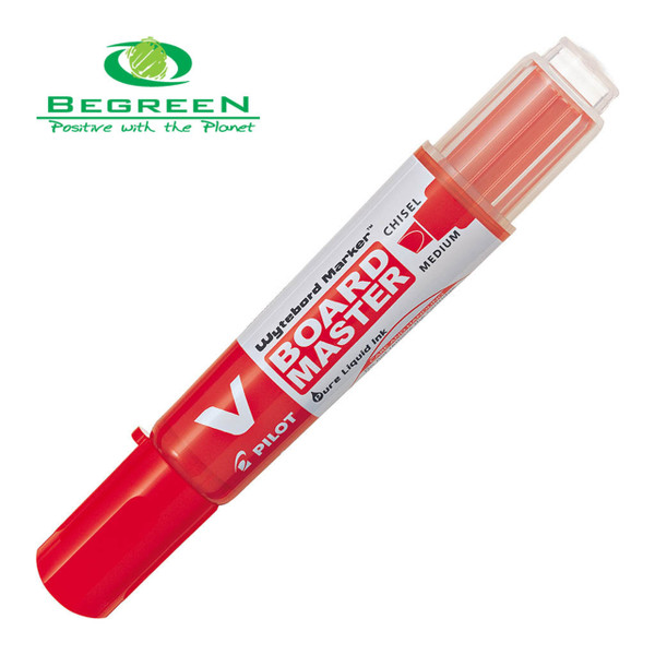 Pilot BeGreen V Board Whiteboard Marker Chisel Red (WBMAVBM-MC-R-BG)