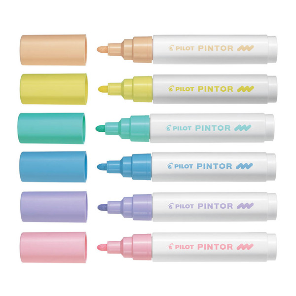 Pilot Pintor Marker Medium Pastel, Pack of 6