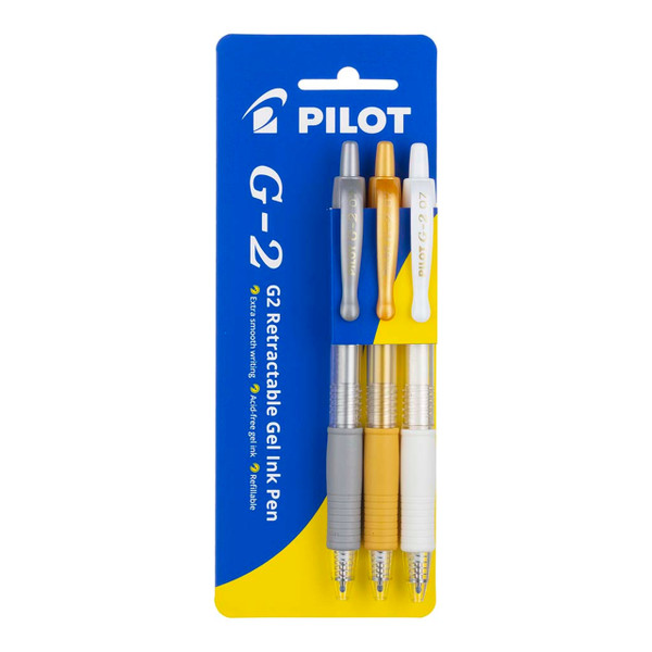 Pilot G2 Gel Fine Metallic GSW, Pack of 3 HS