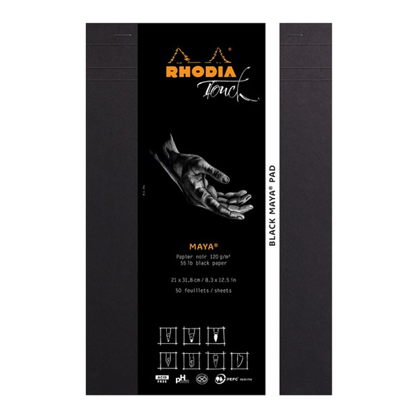 Rhodia Touch Maya Black Pad A4+ Blank