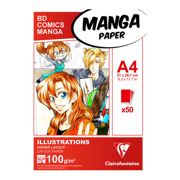 Clairefontaine Manga Pad A4 100g 50sh