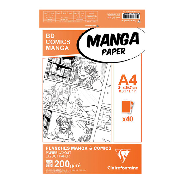 Clairefontaine Manga Paper A4 200g, Pack of 40