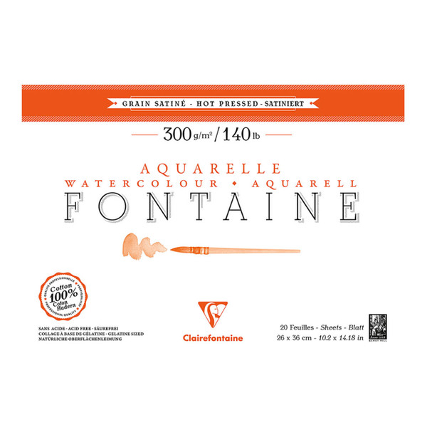 Fontaine Hot Press Pad 26x36cm 300g 20sh