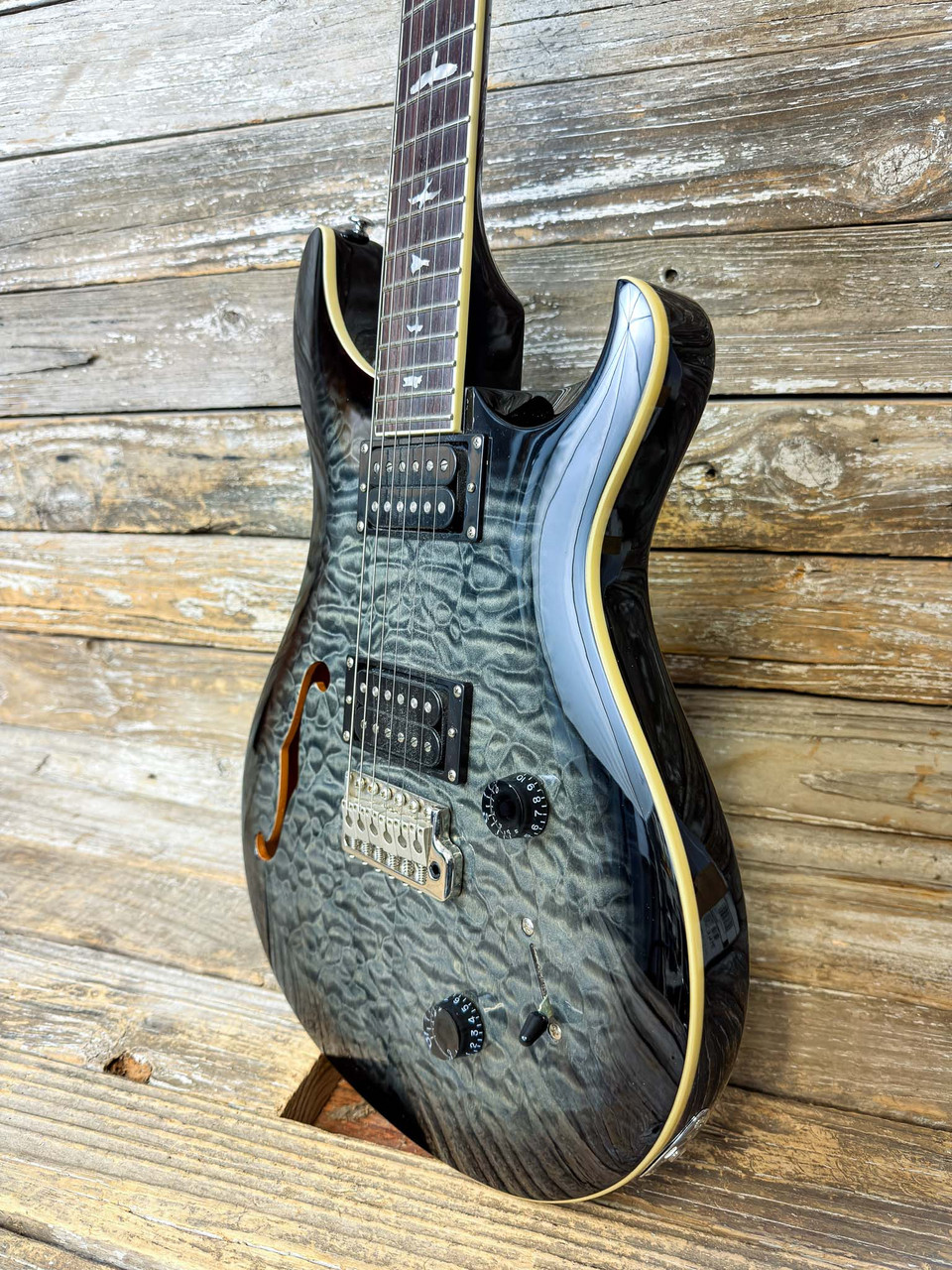 2020 PRS SE Custom 22 Semi-Hollow - Charcoal Burst w/Bg - Danny