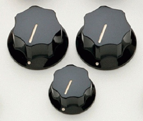 PK-0174-023 Black Knob Set for Jazz Bass® PK-0174-023 Black Knob Set for Jazz Bass®