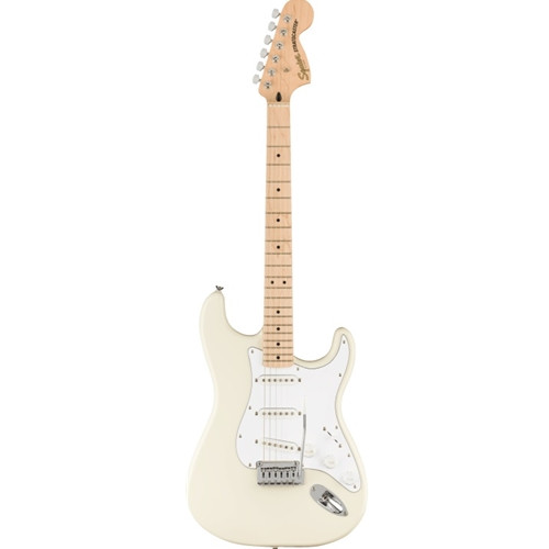 Squier Affinity Series Stratocaster Electric Guitar, Maple Fingerboard, Olympic White 