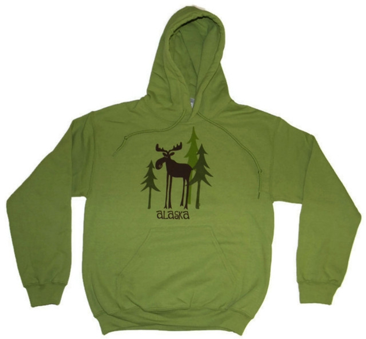Alaska Leggy Moose Hooded Sweatshirt Kiwi Adult (Medium