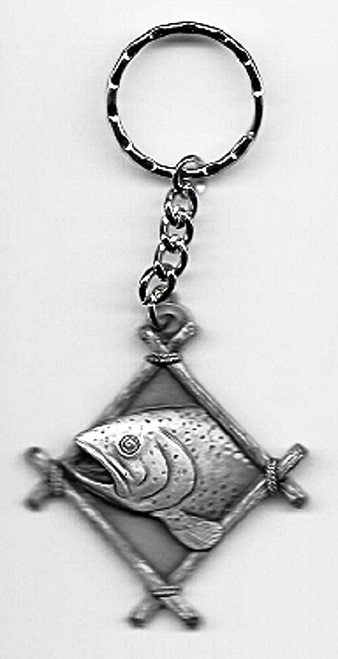 Salmon Trout in Fishing Weir Key Chain