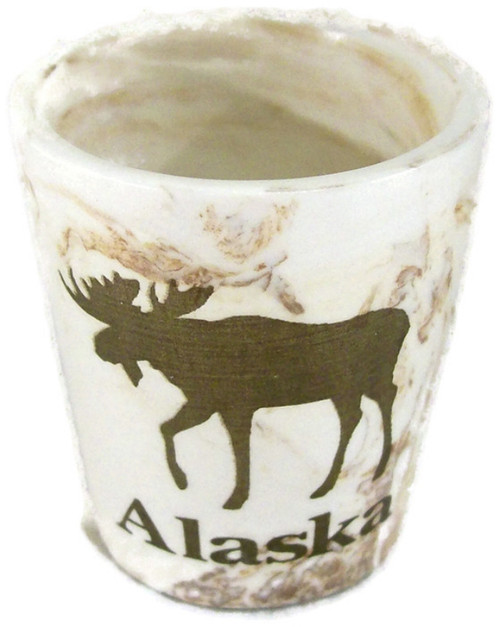 Alaskan Moose Cream Marble Stoneware Shot Glass