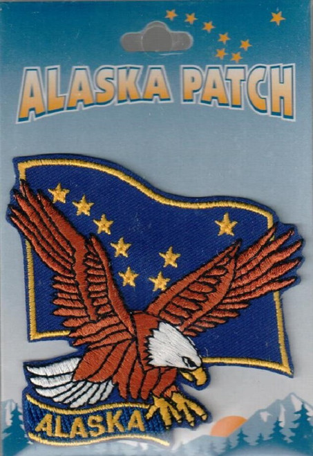 Alaska Iron On Patch Alaska Flag and Eagle