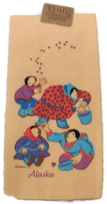 Alaskan Sharing Berries Kitchen Towels by Barbra Lavallee