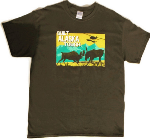 Built Alaska Tough Tee Shirt XX Large Adult Brown