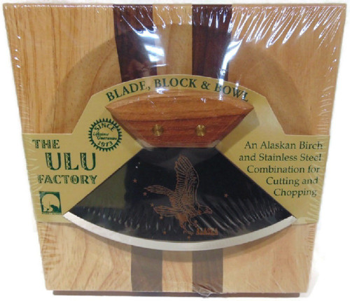 Ulu Knife Alaska Cutlery And Chopping Bowl Set Bundle With Ulu Knife  Sharpener, This Ulu Knife Can Be Used As Mezzaluna Chopper, Bolo Rolling  Knife And Chopped Salad Tool. 