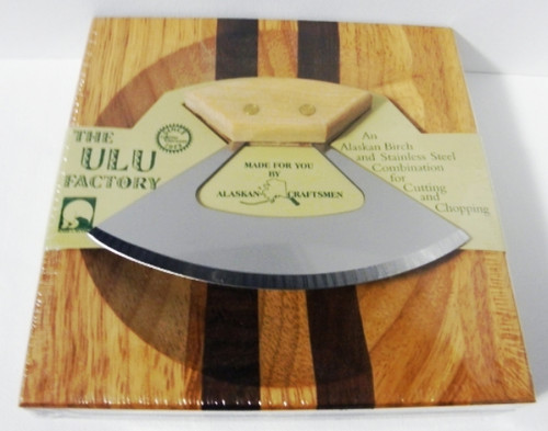 Ulu Knife/Bowl Set Birch Un-etched Handle 6" Blade