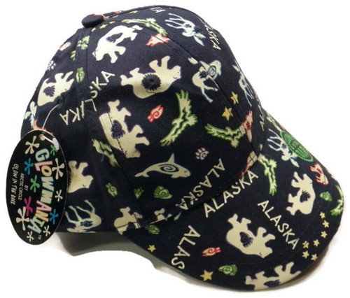 Childrens Alaskan Animal Tracks Glow in the Dark Ball Cap Style Hat
