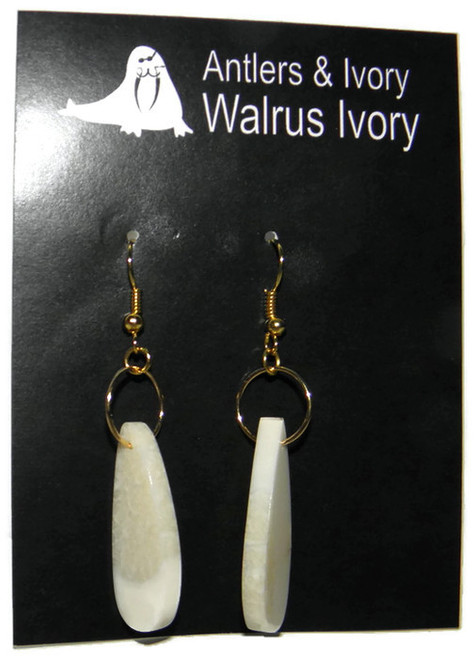 Alaskan Genuine Walrus Ivory Earrings (Teardrop)