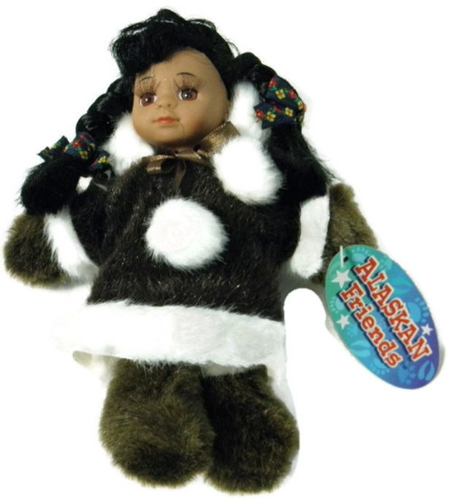 Alaskan Friends Traditional Alaskan Eskimo Doll with Dark Fur Parka 7.5 "