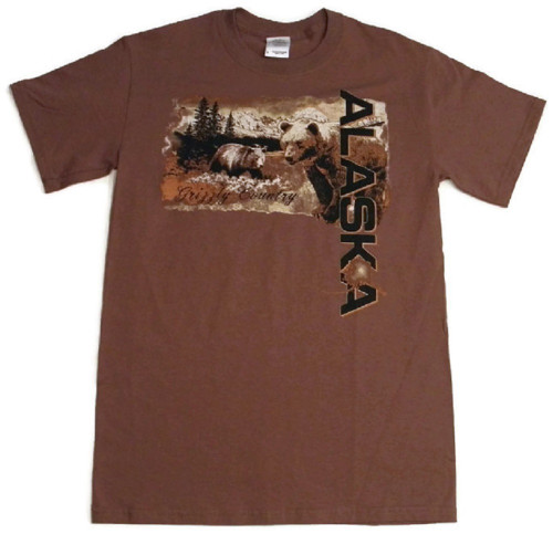 Alaska Grizzly Country Short Sleeve Adult Tee Shirt