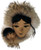 Alaska Native Handmade Inupiat Mask Mother and Papoose by Charlene Killbear 13” by 14”