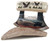 Alaskan Moose Antler Handled Ulu w/ Eagle Scene Scrimshaw and Antler Stand