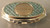 Alaska Aqua Bejeweled Pill Box w/Silver Mirrored Alaska Inlay