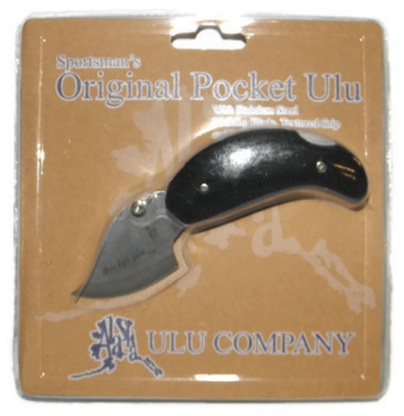 Original Pocket Ulu Knife with Black Super Grip Handle