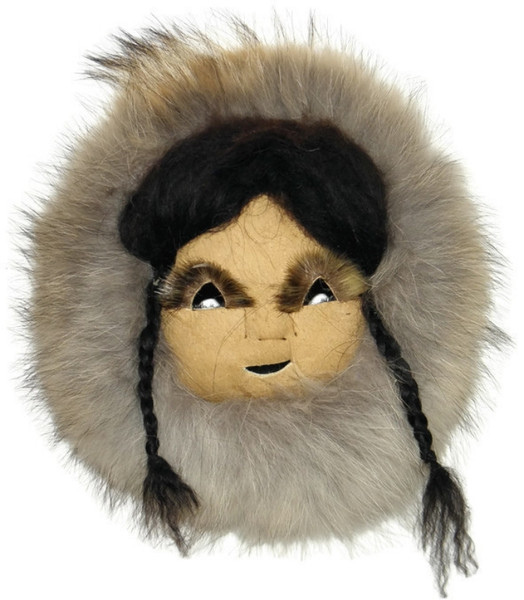 Alaska Native Handmade Inupiat Mask by Charlene Killbear 8 in. X 9 in.
