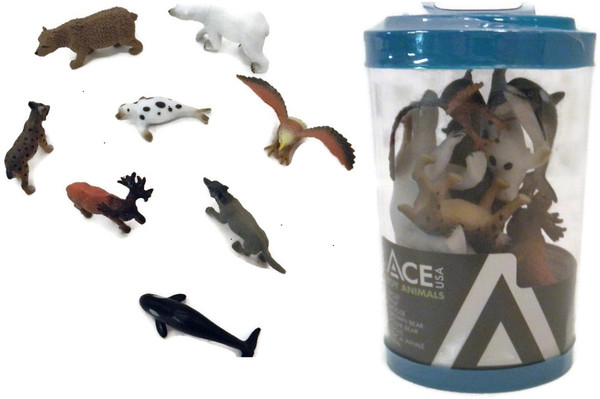 8 Piece Rubber Alaskan Animal's Toy Set