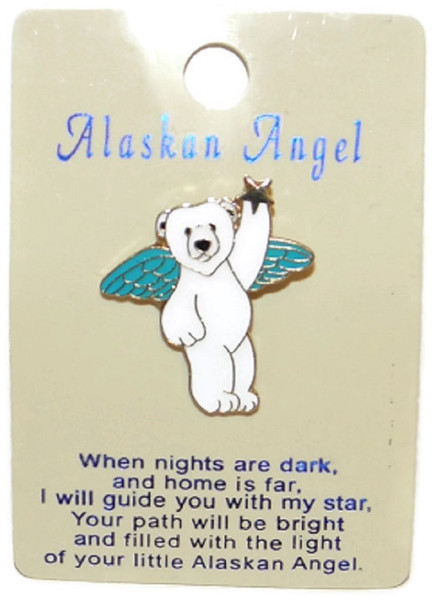 Alaskan Polar Bear Angel Lapel Pin 12 Count Party Pack