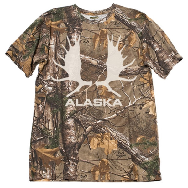 RealTree Alaska Moose Antler Camo Tee Shirt Adult Sizes (S - 3X)