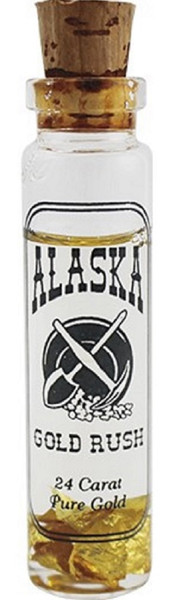 Alaska Gold Rush 24k Gold Assay Display Bottle w/Cork top
