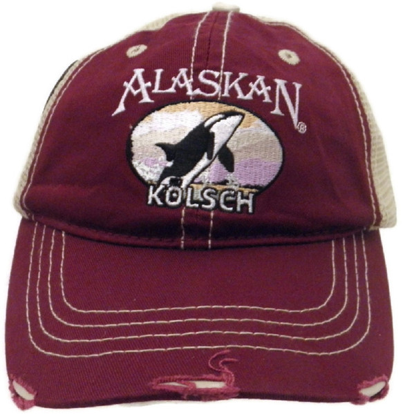 Alaskan Summer Design Ball Cap Style Hat Adult w/Distressed Bill OSFA 