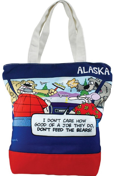 Alaska Tundra Times Humorous Tote Bag 15 W X 13 T w/10in Strap