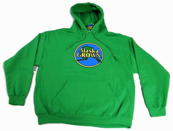 Alaska Grown Irish Green  Adult Hoodie Sweatshirt (men's small)   