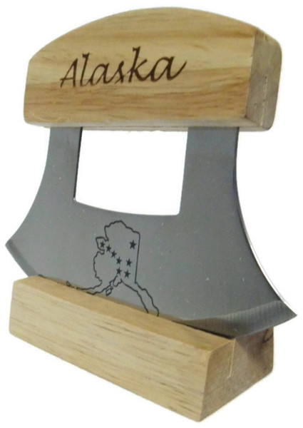 Alaskan Ulu Knife with etched Handle and Blade