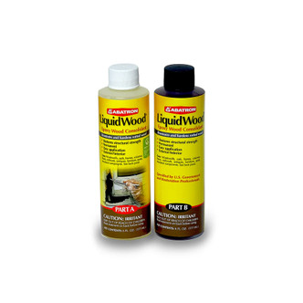 Abatron LiquidWood Epoxy Wood Consolidant 12 oz Kit – Two-Part Rot Repair Epoxy
