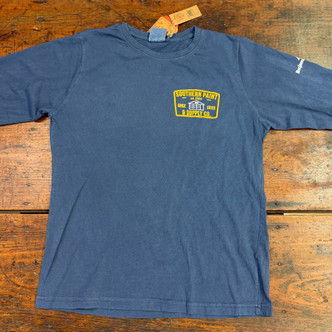 100% cotton indigo dyed long sleeve work shirt