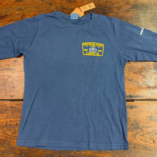 100% cotton indigo dyed long sleeve work shirt