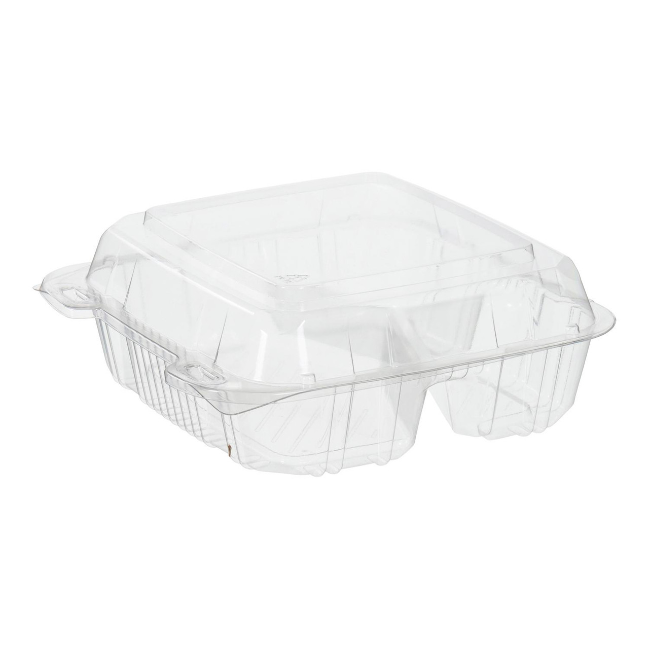 8”x 8” clear clamshell 3-cavity container (29580) 