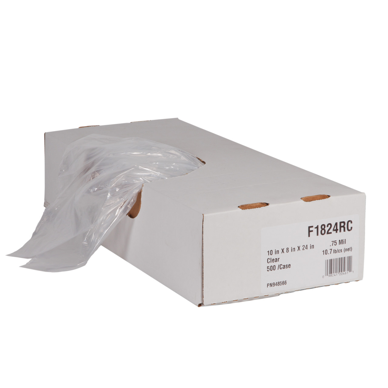 Clear Non-Vented Food Bags -  10.00 x 8.00 x 24.00 LLDPE 1.00 Mil Clear 500 (F1824HC)