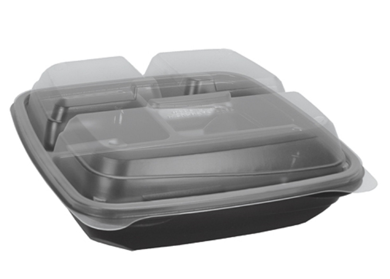 Blaze Hot Food Packaging 8x8 3Comp Microwave Safe Hinged Container HGP883BC