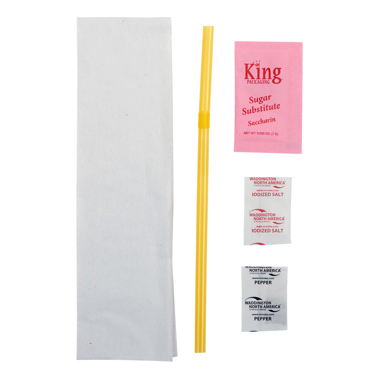 Diet Kits Salt Pepper Sugar Sub Flex Straw 2Ply Napkin 125 x 155 Pouch 612214
