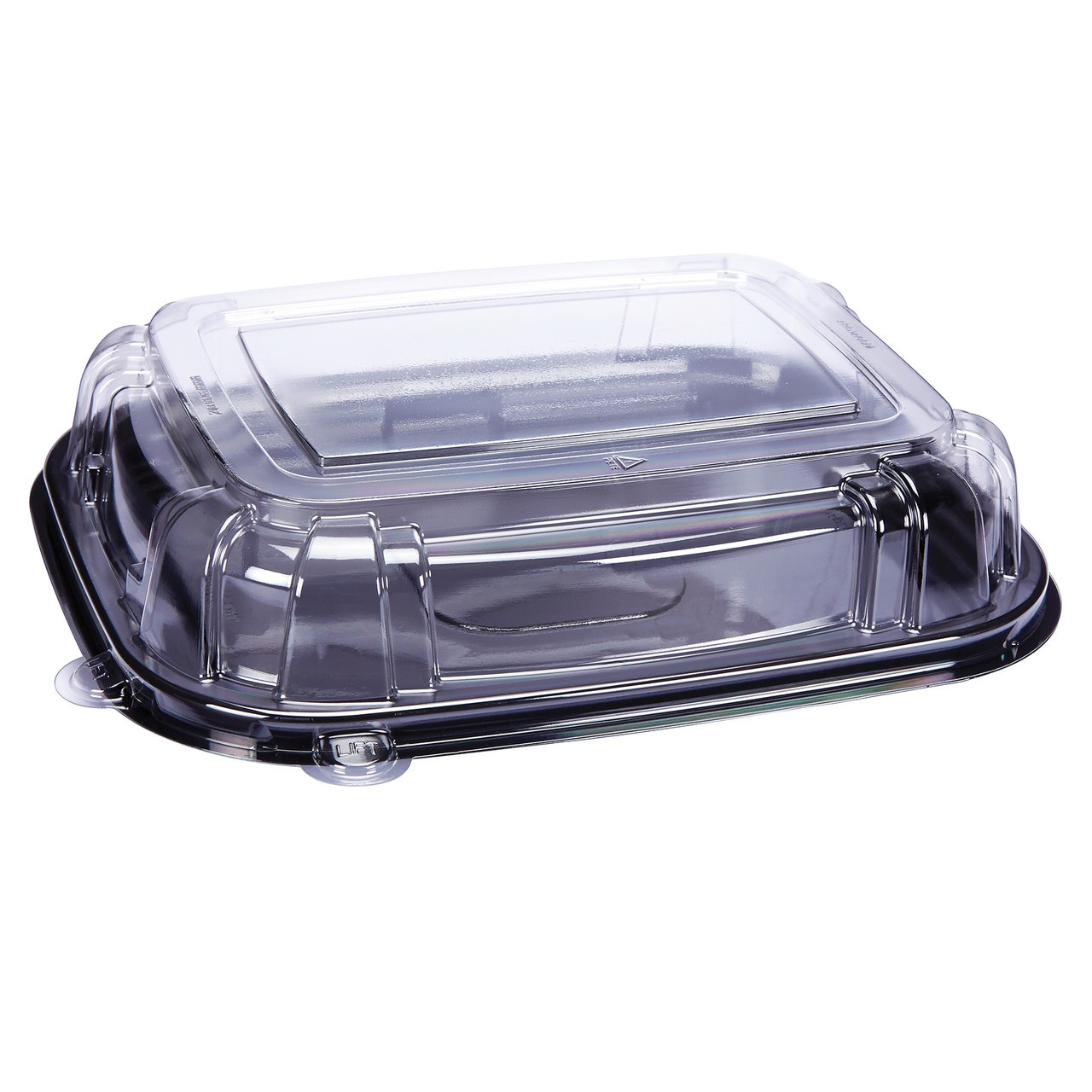 Contours Flexible Thermoformed Trays 12x10 Black Rectangle TrayDome Combo ACRD1210BL25 Contours Flexible Thermoformed Trays 12x10 Black Rectangle TrayDome Combo ACRD1210BL25
