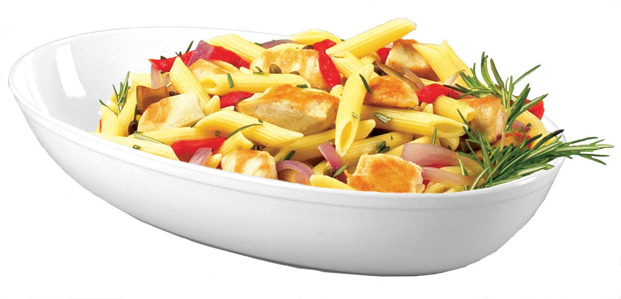 CaterLine Servingware 64 fl oz 1893ml White Luau Serving Bowl A7LBWH
